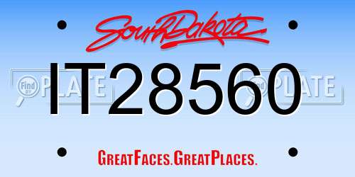 IT28560 South Dakota License Plate