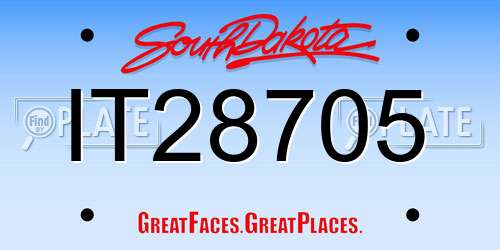 IT28705 South Dakota License Plate