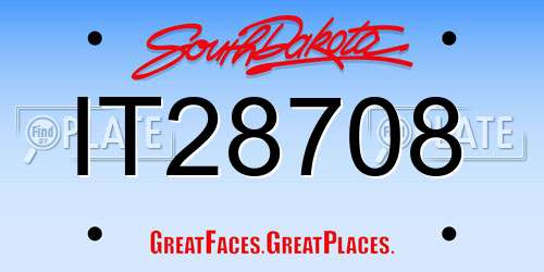 IT28708 South Dakota License Plate