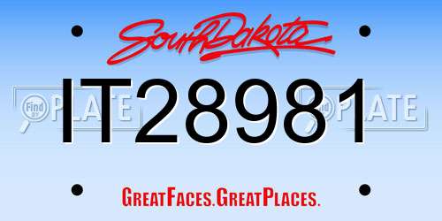 IT28981 South Dakota License Plate