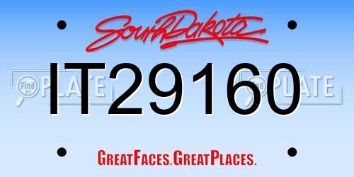 IT29160 South Dakota License Plate