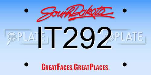 IT292 South Dakota License Plate