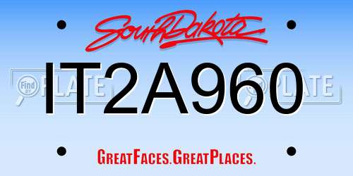 IT2A960 South Dakota License Plate