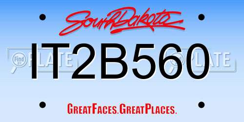 IT2B560 South Dakota License Plate
