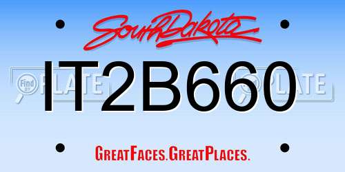 IT2B660 South Dakota License Plate