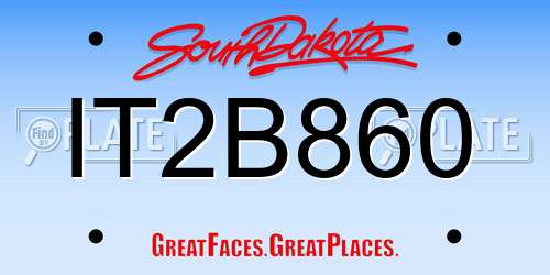 IT2B860 South Dakota License Plate