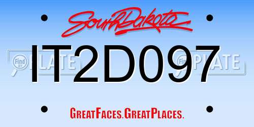 IT2D097 South Dakota License Plate