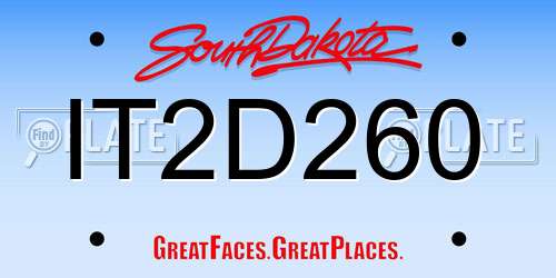IT2D260 South Dakota License Plate