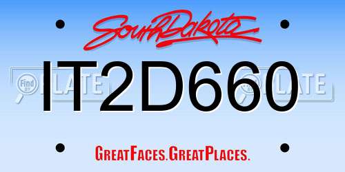 IT2D660 South Dakota License Plate
