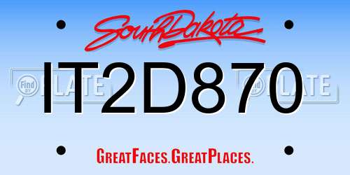 IT2D870 South Dakota License Plate