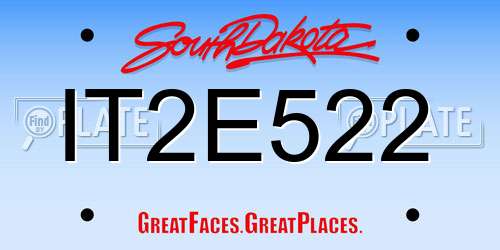 IT2E522 South Dakota License Plate