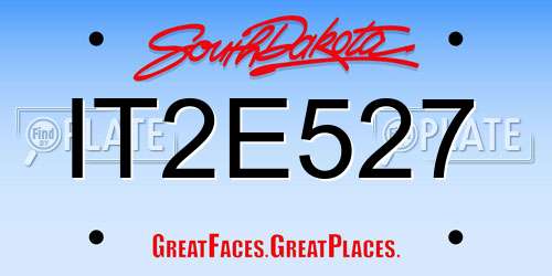 IT2E527 South Dakota License Plate