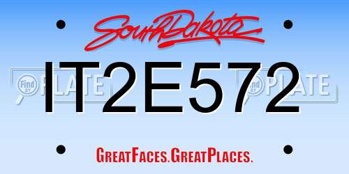 IT2E572 South Dakota License Plate