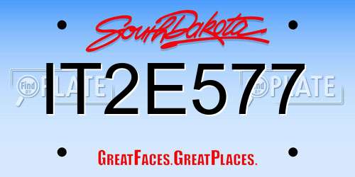 IT2E577 South Dakota License Plate