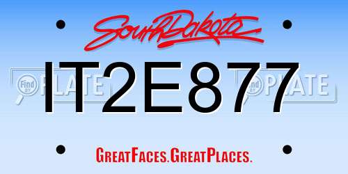 IT2E877 South Dakota License Plate