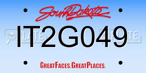 IT2G049 South Dakota License Plate
