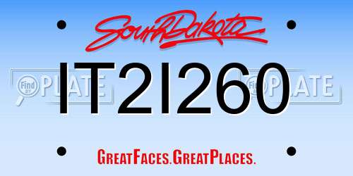 IT2I260 South Dakota License Plate