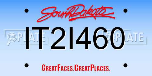 IT2I460 South Dakota License Plate