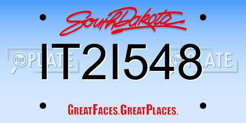 IT2I548 South Dakota License Plate