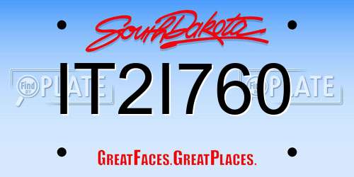 IT2I760 South Dakota License Plate