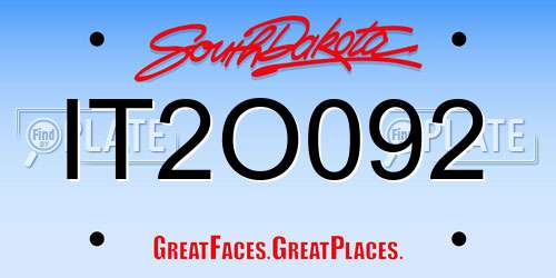 IT2O092 South Dakota License Plate