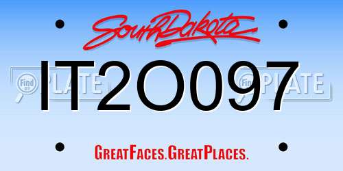 IT2O097 South Dakota License Plate