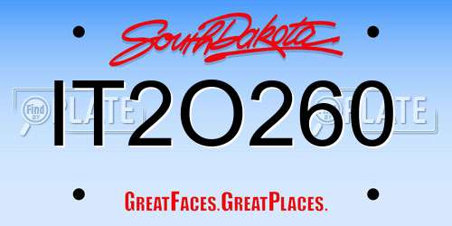 IT2O260 South Dakota License Plate
