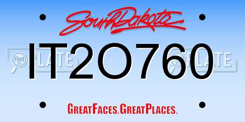 IT2O760 South Dakota License Plate
