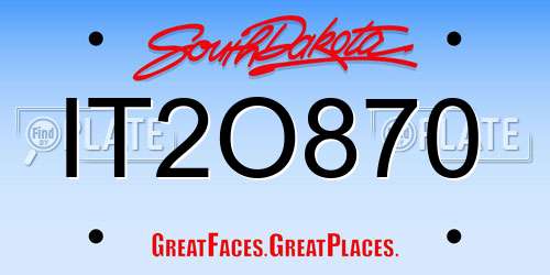 IT2O870 South Dakota License Plate