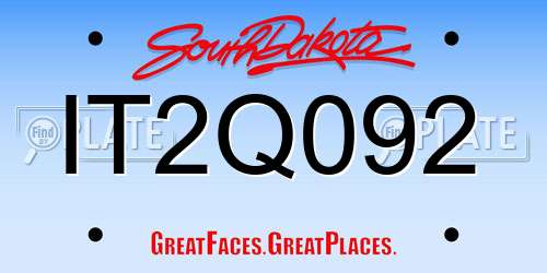 IT2Q092 South Dakota License Plate