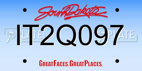 IT2Q097 South Dakota License Plate