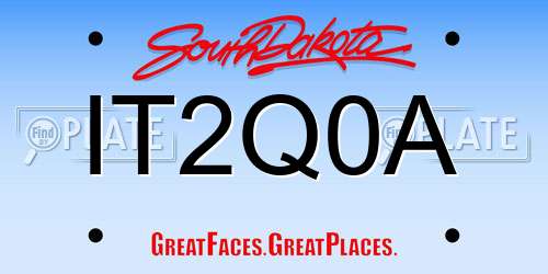 IT2Q0A South Dakota License Plate