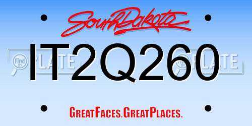 IT2Q260 South Dakota License Plate
