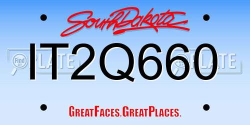 IT2Q660 South Dakota License Plate