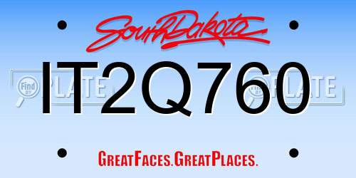 IT2Q760 South Dakota License Plate