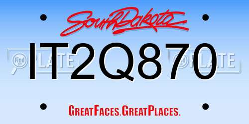 IT2Q870 South Dakota License Plate
