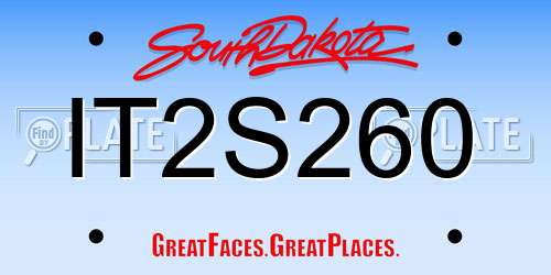 IT2S260 South Dakota License Plate