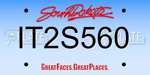 IT2S560 South Dakota License Plate