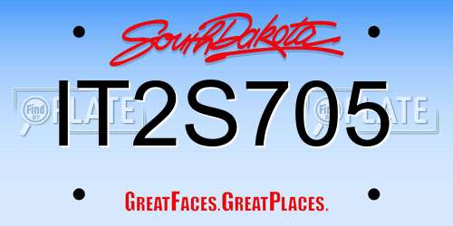 IT2S705 South Dakota License Plate