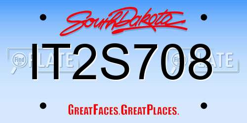 IT2S708 South Dakota License Plate