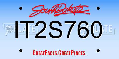 IT2S760 South Dakota License Plate