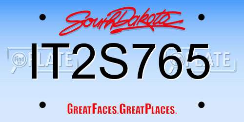 IT2S765 South Dakota License Plate