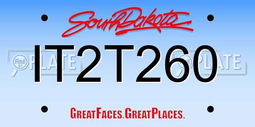 IT2T260 South Dakota License Plate