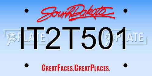 IT2T501 South Dakota License Plate