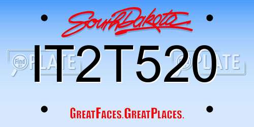 IT2T520 South Dakota License Plate
