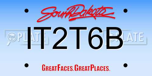 IT2T6B South Dakota License Plate