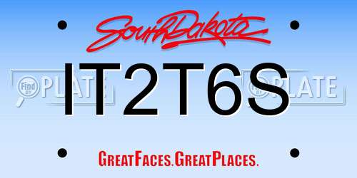 IT2T6S South Dakota License Plate