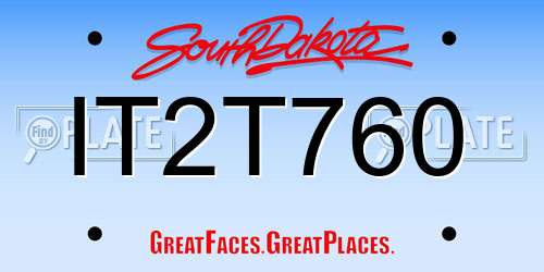 IT2T760 South Dakota License Plate