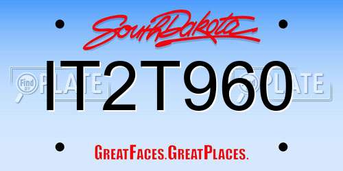 IT2T960 South Dakota License Plate