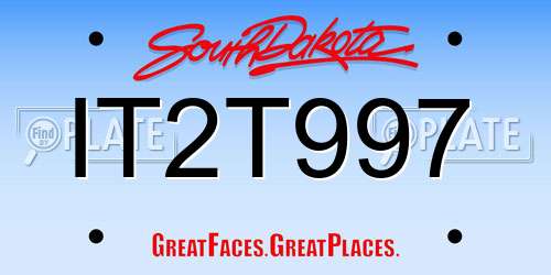 IT2T997 South Dakota License Plate